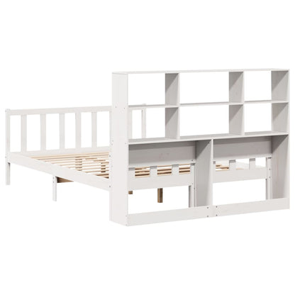 Letto Libreria senza Materasso Bianco 150x200 cm Legno di Pino