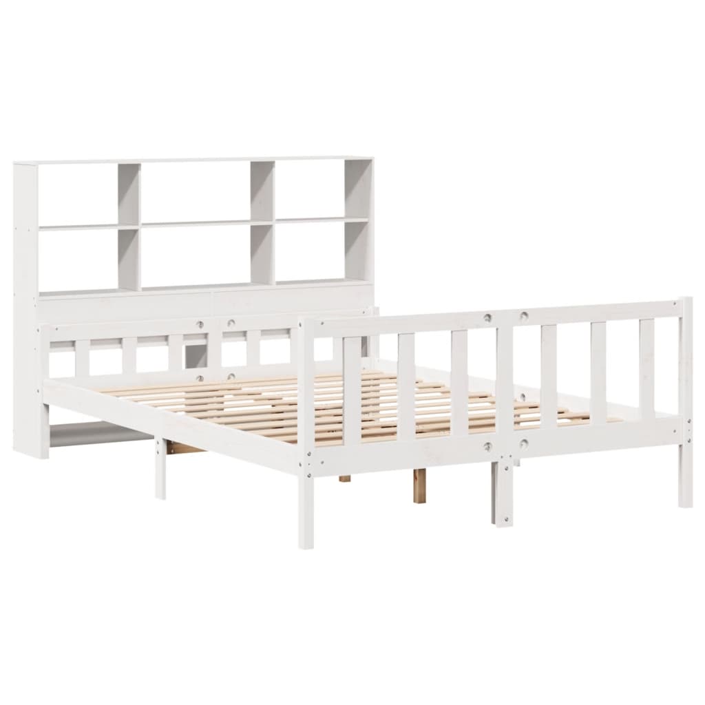 Letto Libreria senza Materasso Bianco 160x200 cm Legno di Pino