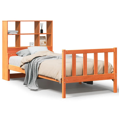 Letto Libreria senza Materasso Marrone Cera 75x190 cm Legno