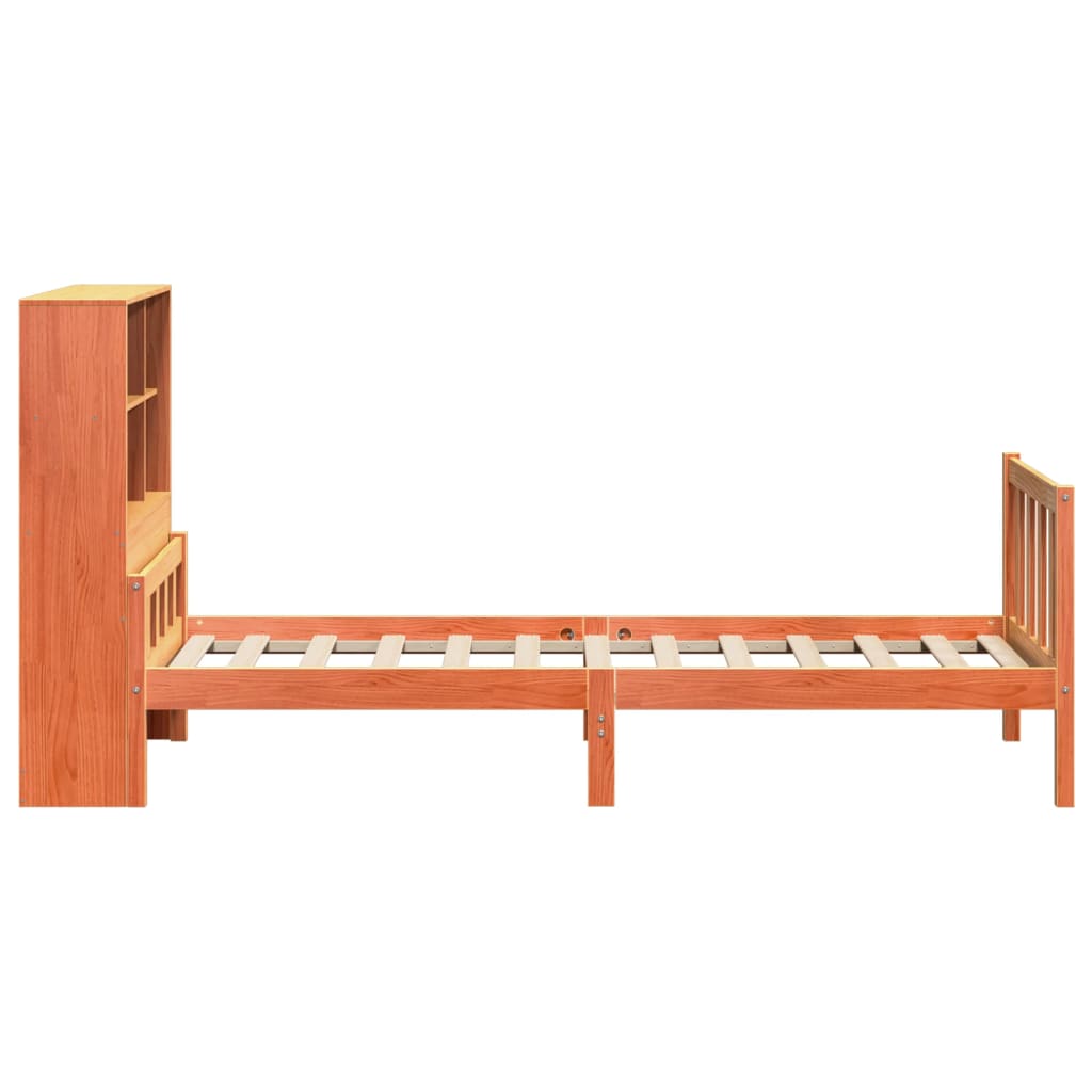 Letto Libreria senza Materasso Marrone Cera 75x190 cm Legno