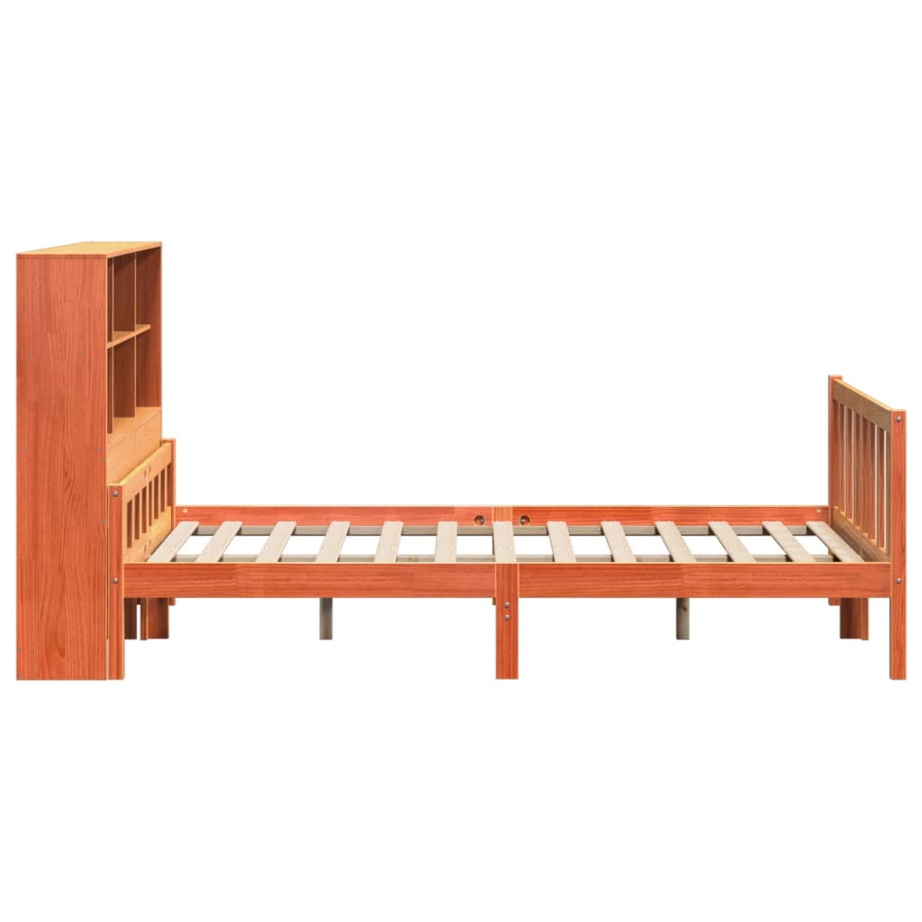 Letto Libreria senza Materasso Marrone Cera 150x200 cm Legno