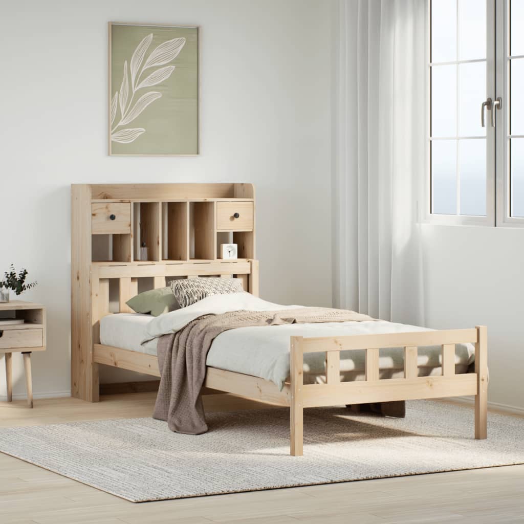 Letto Libreria senza Materasso 90x190 cm Legno Massello Pino | homemem39