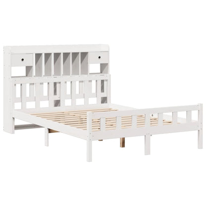 Letto Libreria senza Materasso Bianco 150x200 cm Legno di Pino