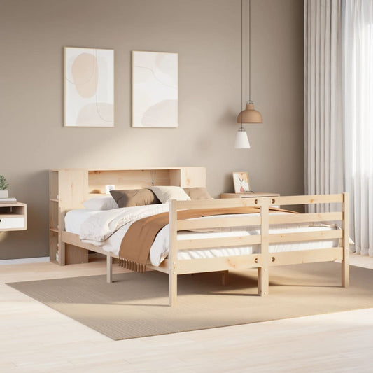 Letto Libreria senza Materasso 135x190 cm in Legno di Pino