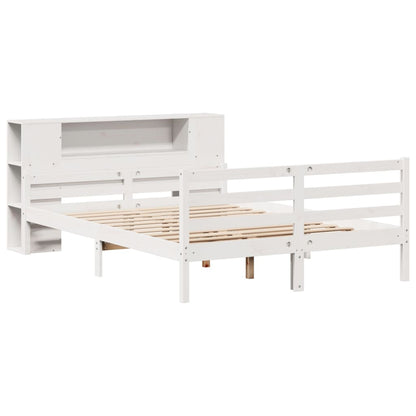 Letto Libreria senza Materasso Bianco 135x190 cm Legno di Pino