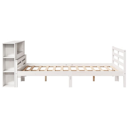 Letto Libreria senza Materasso Bianco 135x190 cm Legno di Pino