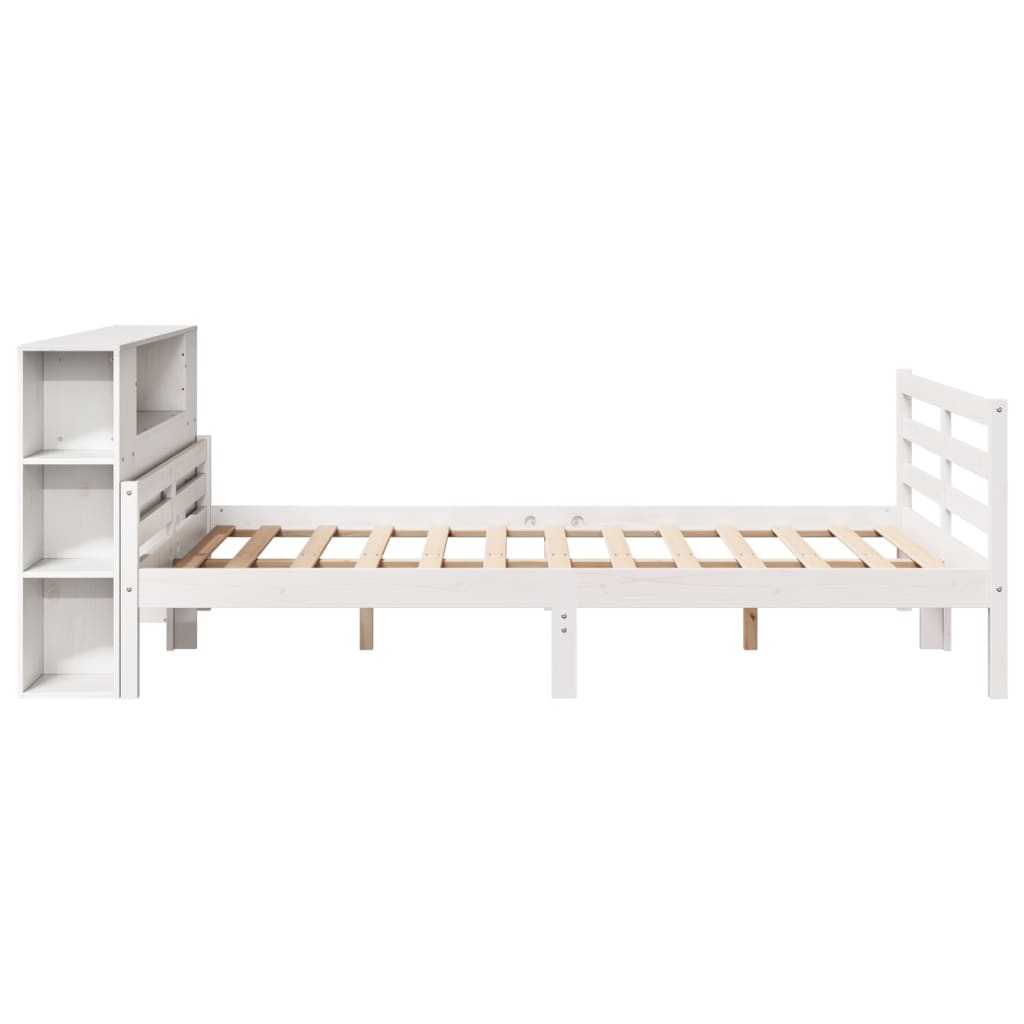 Letto Libreria senza Materasso Bianco 140x200 cm Legno di Pino - homemem39