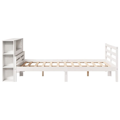 Letto Libreria senza Materasso Bianco 140x200 cm Legno di Pino - homemem39