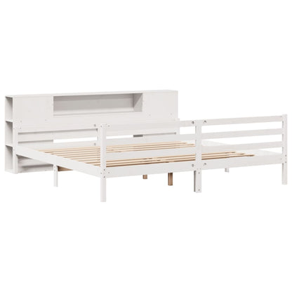 Letto Libreria senza Materasso Bianco 200x200 cm Legno di Pino