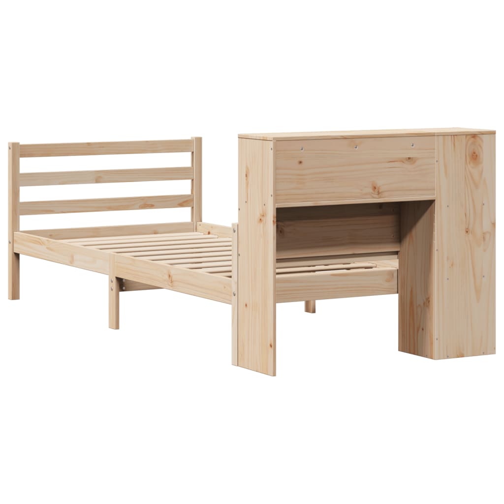 Letto Libreria senza Materasso 90x200 cm Legno Massello Pino - homemem39