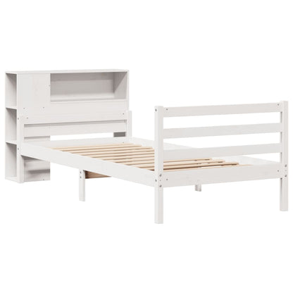 Letto Libreria senza Materasso Bianco 100x200 cm Legno di Pino - homemem39