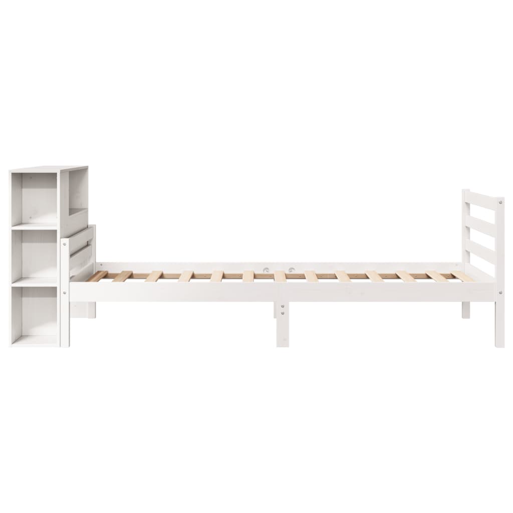 Letto Libreria senza Materasso Bianco 100x200 cm Legno di Pino - homemem39