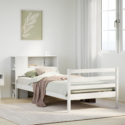 Letto Libreria senza Materasso Bianco 100x200 cm Legno di Pino - homemem39