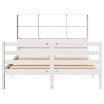 Letto Libreria senza Materasso Bianco 135x190 cm Legno di Pino