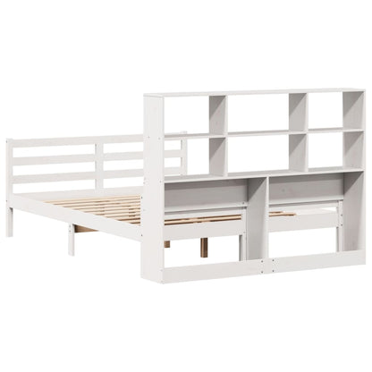 Letto Libreria senza Materasso Bianco 135x190 cm Legno di Pino