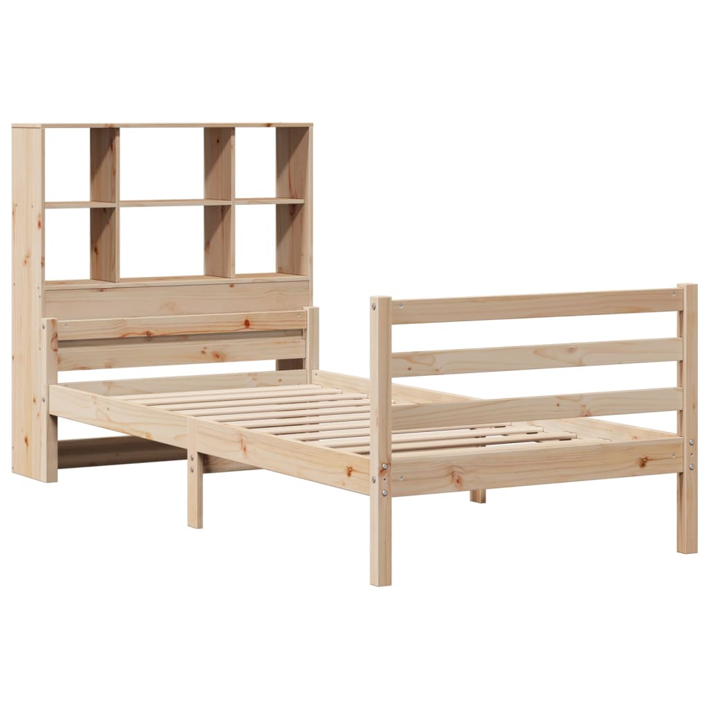 Letto Libreria senza Materasso 90x200 cm Legno Massello Pino - homemem39