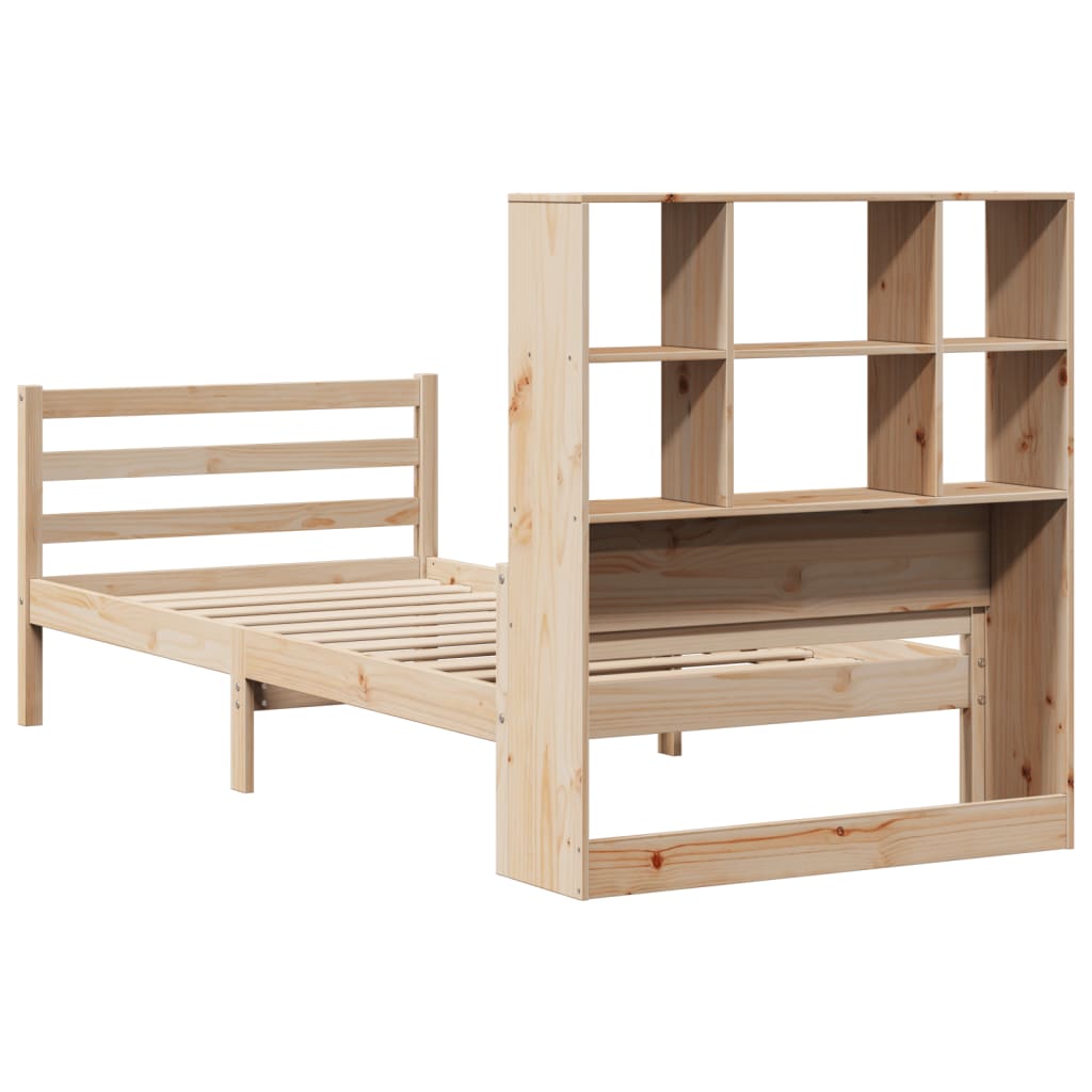 Letto Libreria senza Materasso 90x200 cm Legno Massello Pino - homemem39
