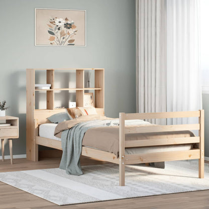 Letto Libreria senza Materasso 90x200 cm Legno Massello Pino - homemem39