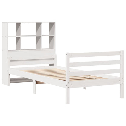 Letto Libreria senza Materasso Bianco 100x200 cm Legno di Pino