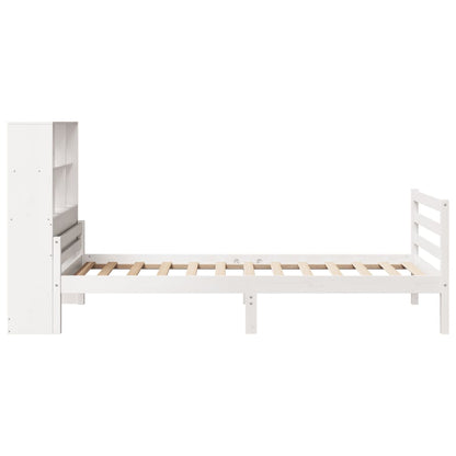 Letto Libreria senza Materasso Bianco 100x200 cm Legno di Pino