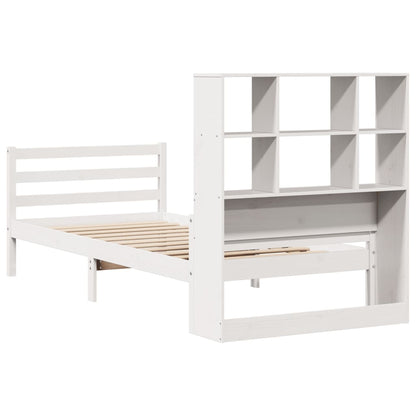 Letto Libreria senza Materasso Bianco 100x200 cm Legno di Pino