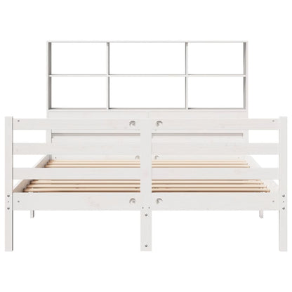 Letto Libreria senza Materasso Bianco 140x200 cm Legno di Pino