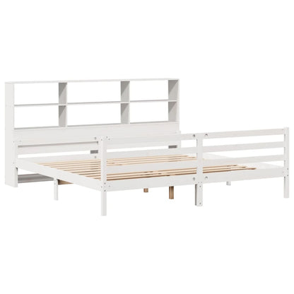 Letto Libreria senza Materasso Bianco 200x200 cm Legno di Pino