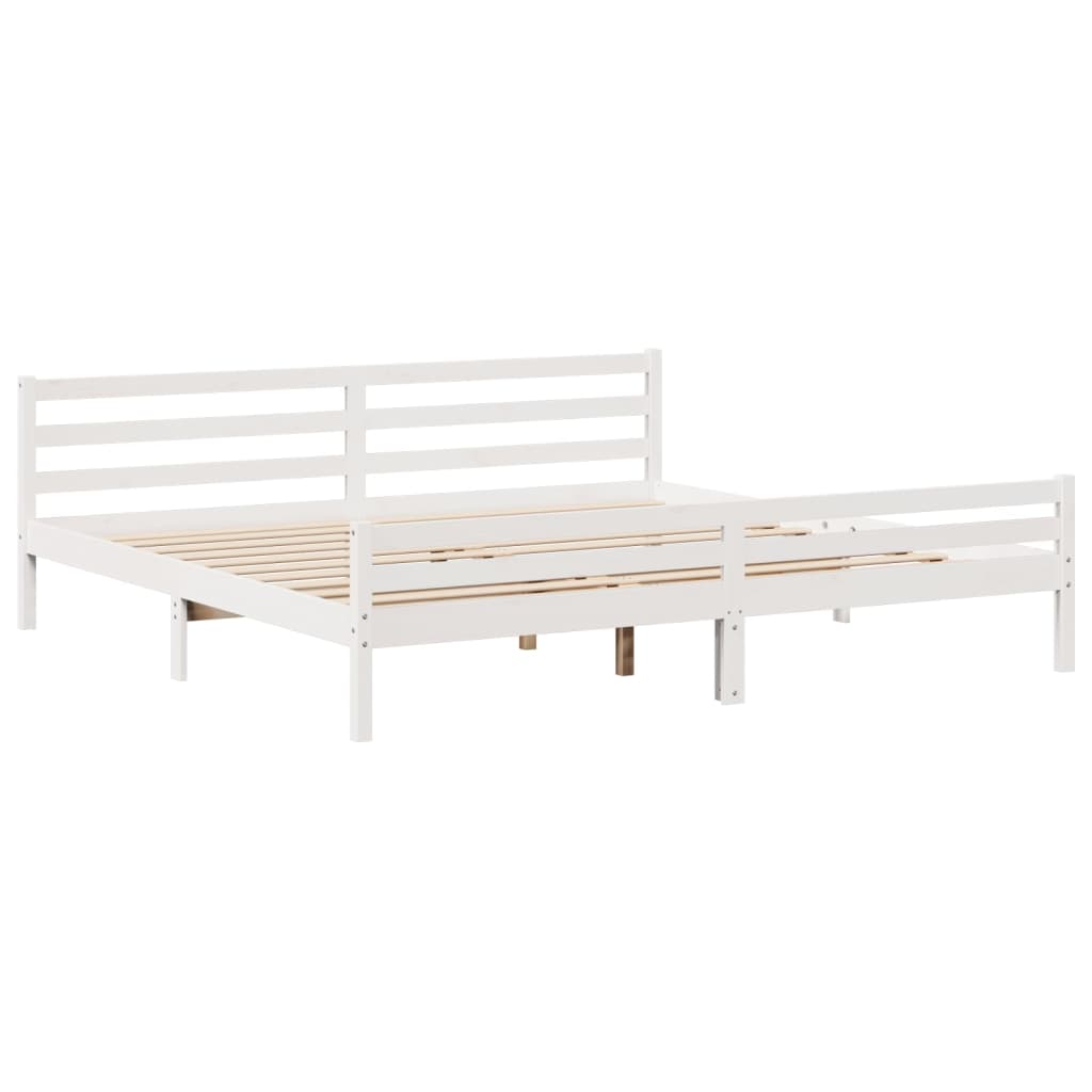 Letto Libreria senza Materasso Bianco 200x200 cm Legno di Pino