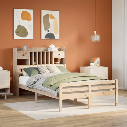 Letto Libreria senza Materasso 135x190 cm in Legno di Pino