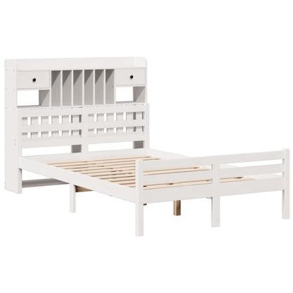 Letto Libreria senza Materasso Bianco 135x190 cm Legno di Pino