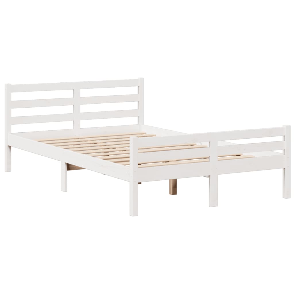 Letto Libreria senza Materasso Bianco 135x190 cm Legno di Pino