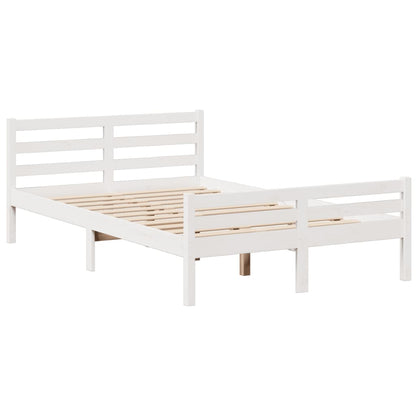 Letto Libreria senza Materasso Bianco 135x190 cm Legno di Pino