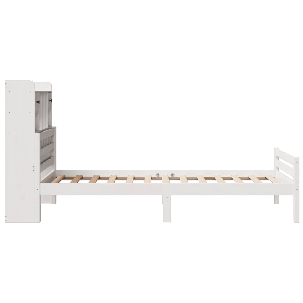 Letto Libreria senza Materasso Bianco 100x200 cm Legno di Pino