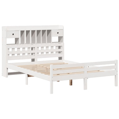 Letto Libreria senza Materasso Bianco 140x200 cm Legno di Pino