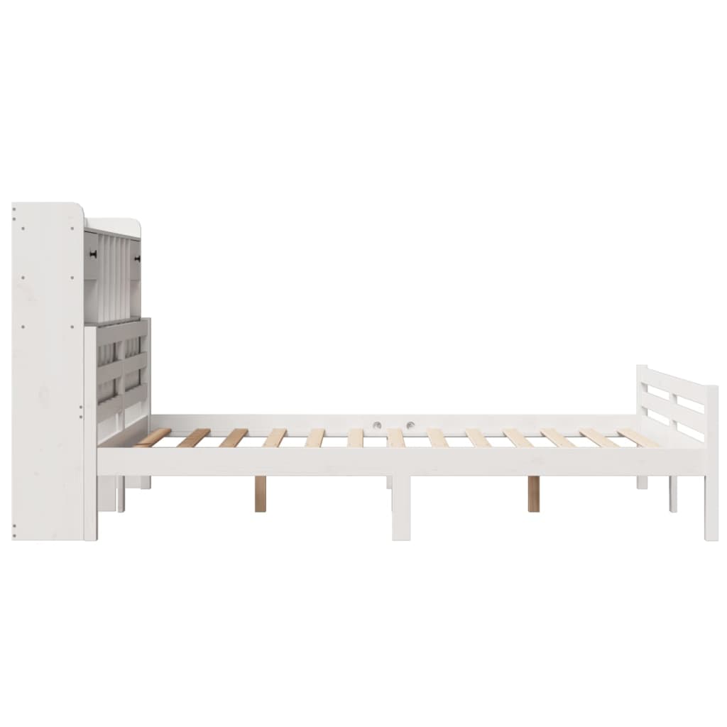 Letto Libreria senza Materasso Bianco 140x200 cm Legno di Pino