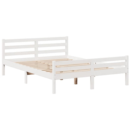 Letto Libreria senza Materasso Bianco 140x200 cm Legno di Pino