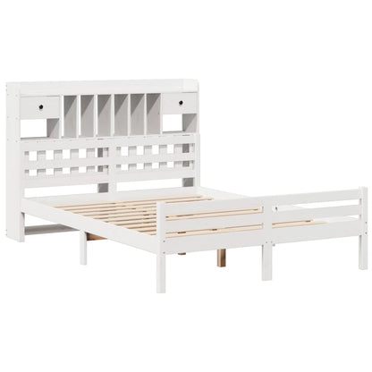 Letto Libreria senza Materasso Bianco 150x200 cm Legno di Pino