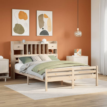 Letto Libreria senza Materasso 160x200 cm in Legno di Pino - homemem39