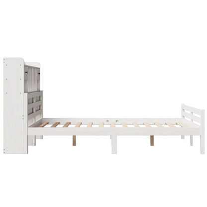 Letto Libreria senza Materasso Bianco 160x200 cm Legno di Pino