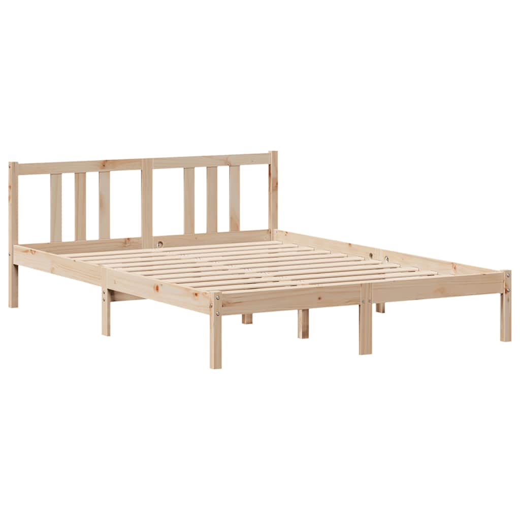 Letto Libreria senza Materasso 135x190 cm in Legno di Pino - homemem39