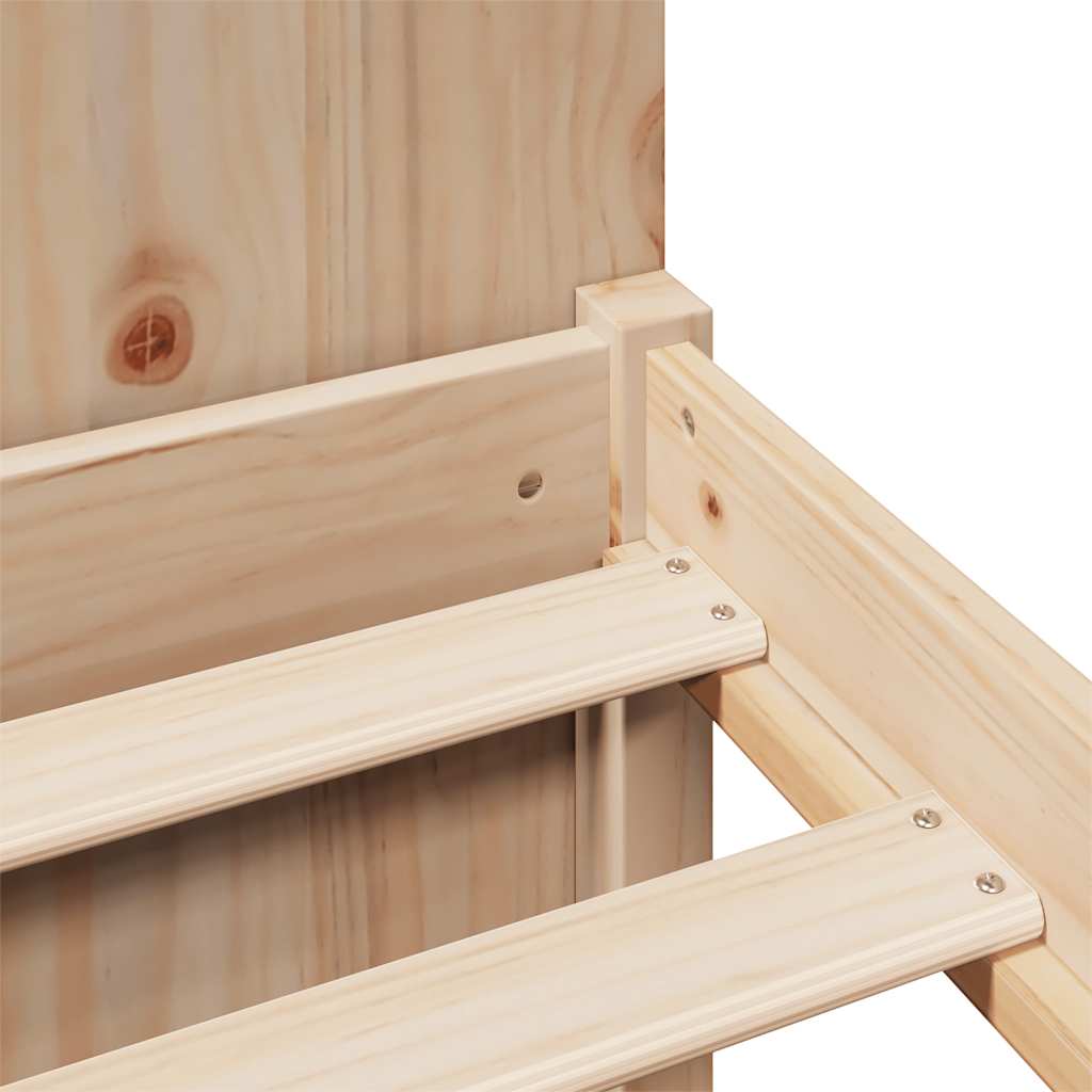 Letto Libreria senza Materasso 135x190 cm in Legno di Pino - homemem39