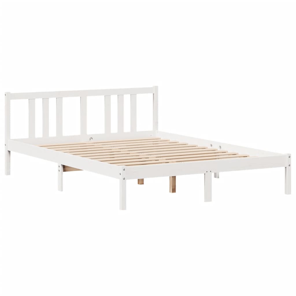 Letto Libreria senza Materasso Bianco 150x200 cm Legno di Pino