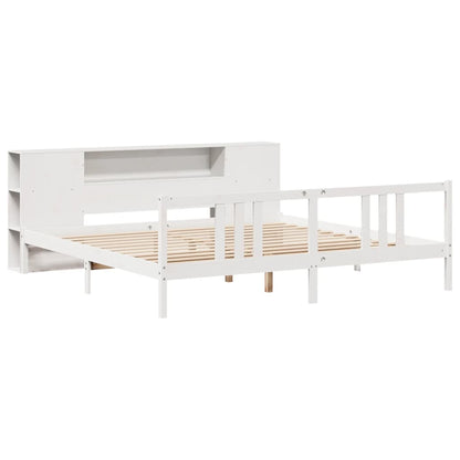 Letto Libreria senza Materasso Bianco 200x200 cm Legno di Pino