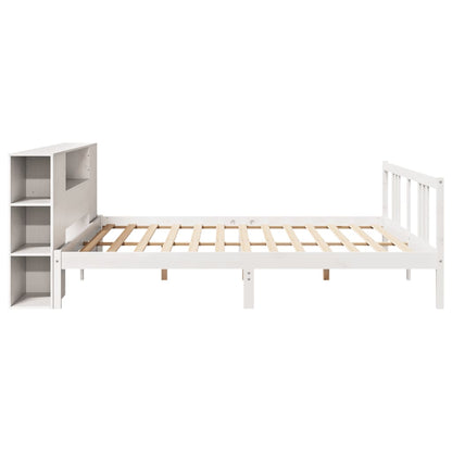 Letto Libreria senza Materasso Bianco 200x200 cm Legno di Pino