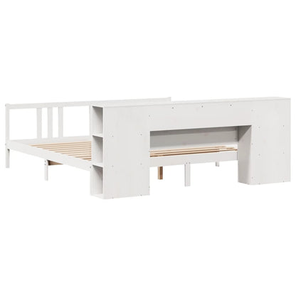 Letto Libreria senza Materasso Bianco 200x200 cm Legno di Pino