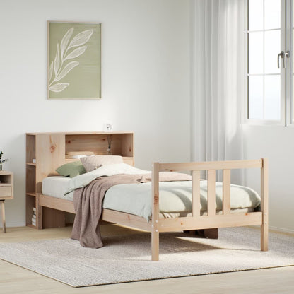 Giroletto con Libreria senza Materasso 75x190 cm in Legno Pino | homemem39