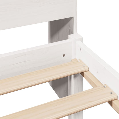 Letto Libreria senza Materasso Bianca 90x200 cm Legno di Pino