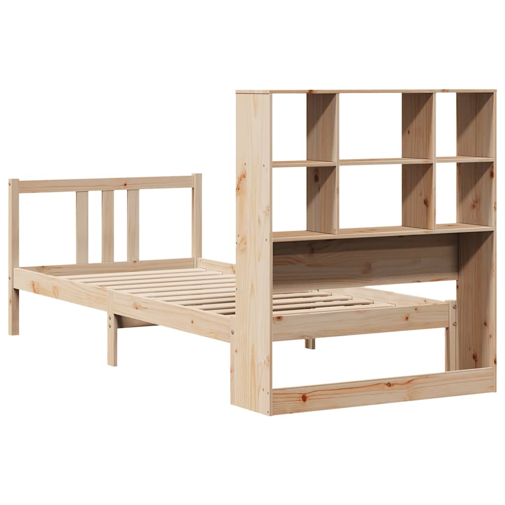 Letto Libreria senza Materasso 90x190 cm Legno Massello Pino - homemem39