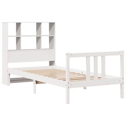 Letto Libreria senza Materasso Bianco 100x200 cm Legno di Pino