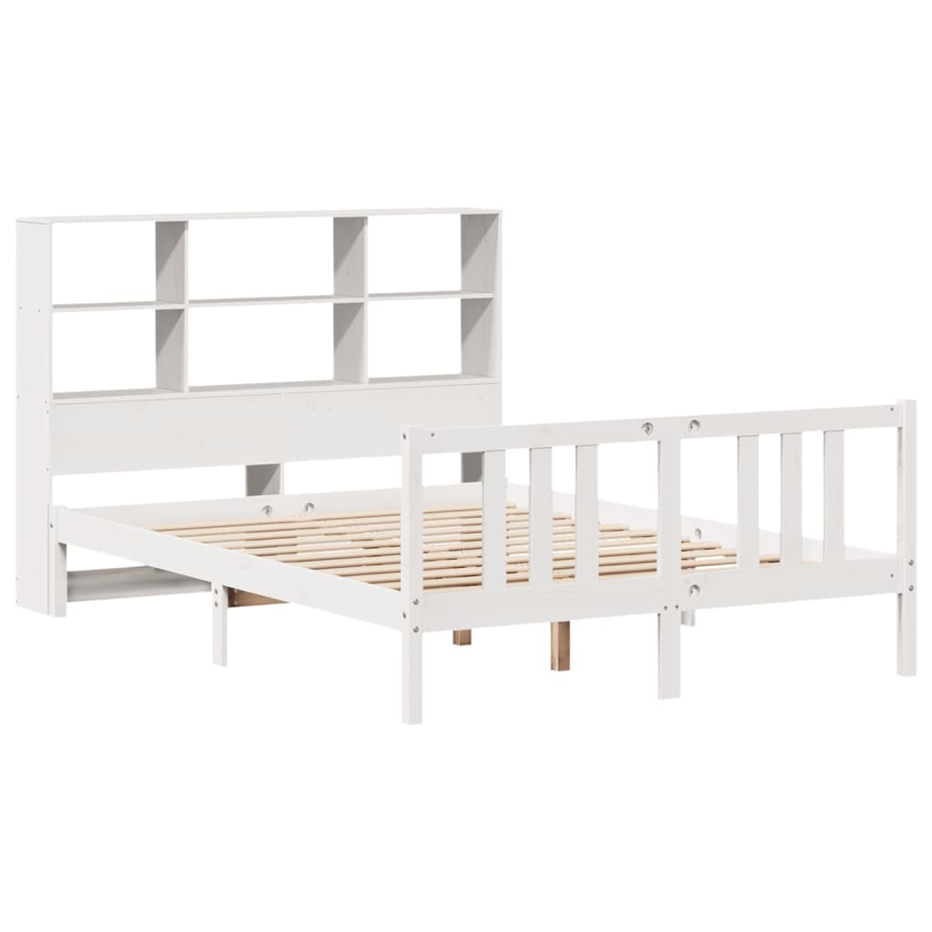 Letto Libreria senza Materasso Bianco 140x200 cm Legno di Pino